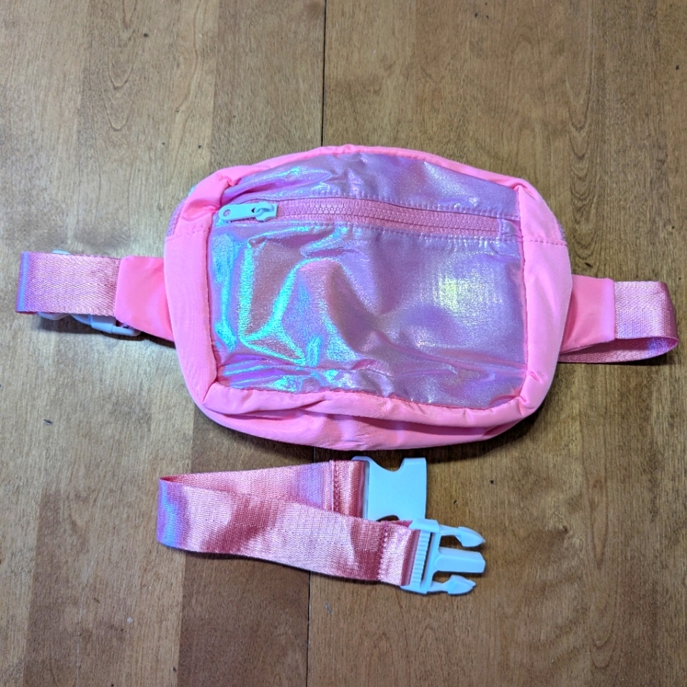 3/$12 Pink Holographic Fanny Pack/Crossbody With Extender